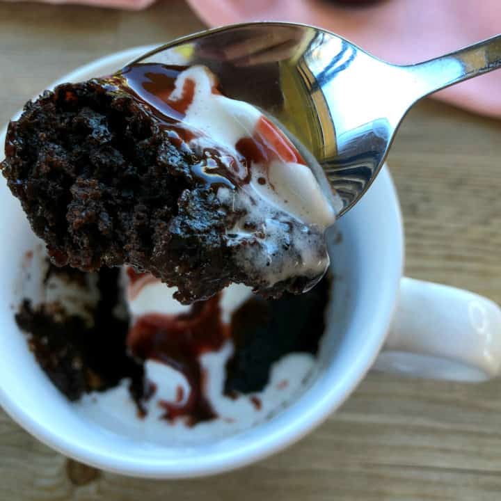 The Best Chocolate Self-Saucing Mug Cake Ever