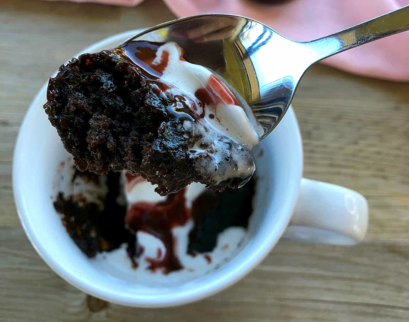 Spoonful of Chocolate Self Saucing Mug Cake for One! 