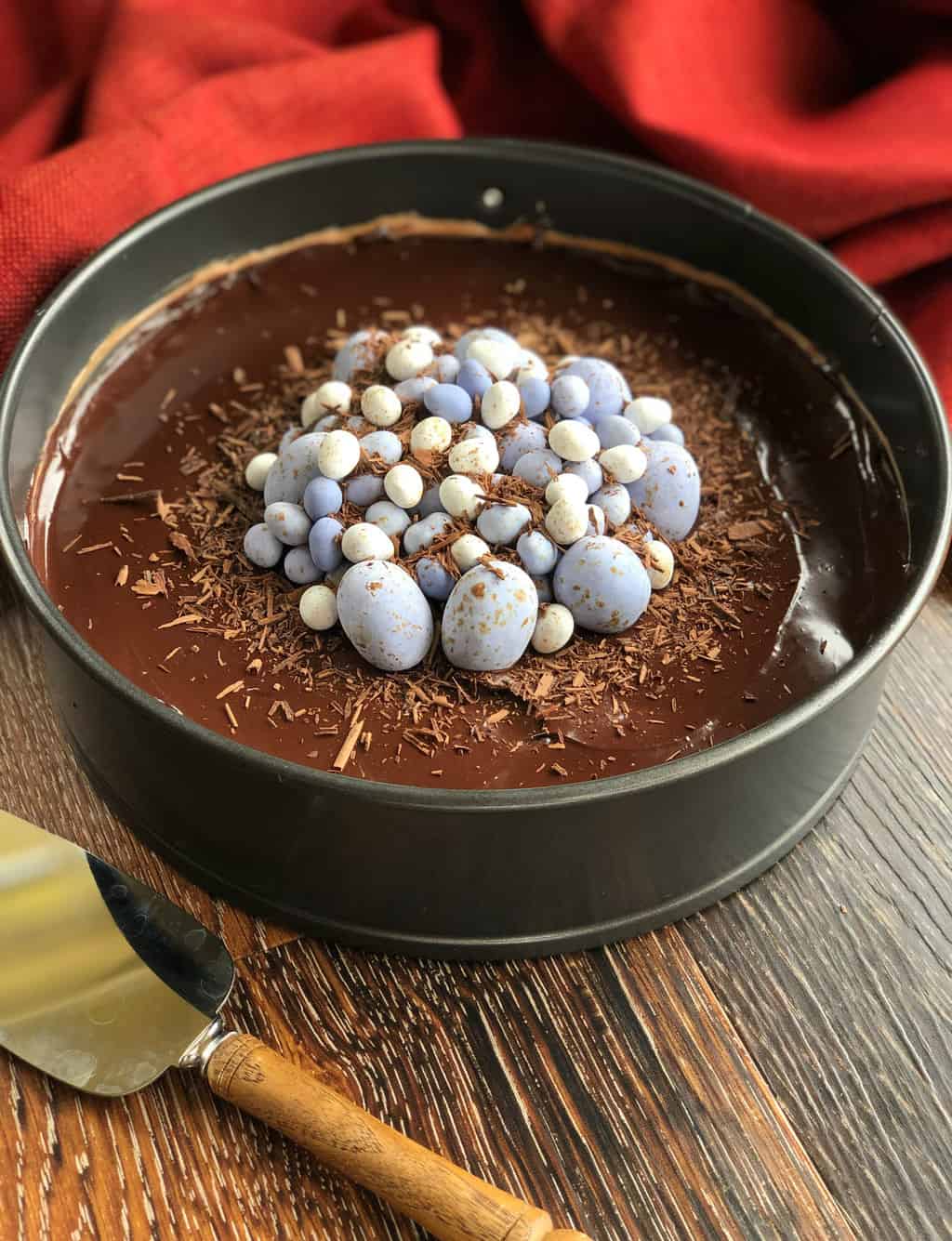 Triple Chocolate Easter Cheesecake