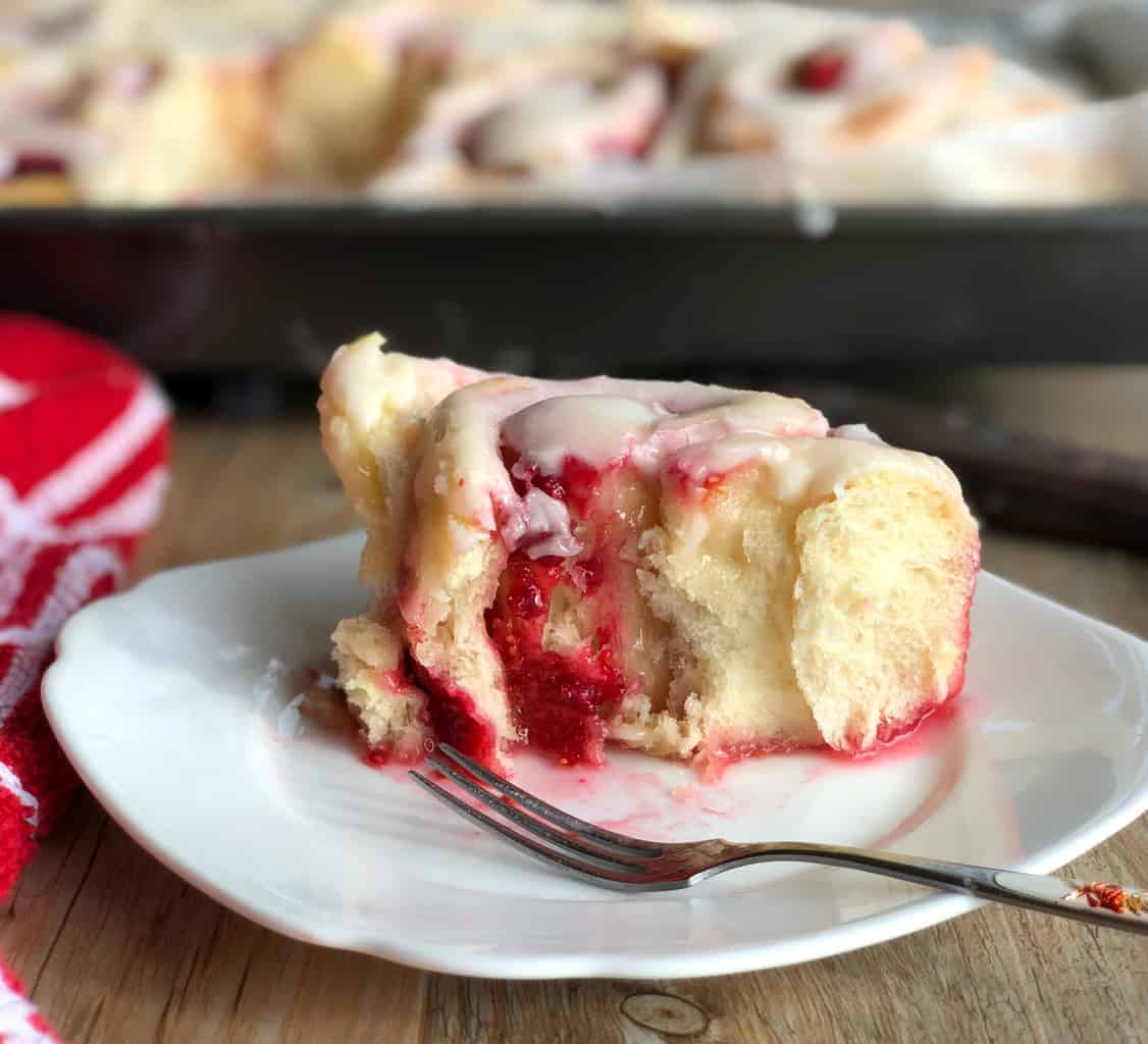 Slice of Soft Raspberry Lemon Roll