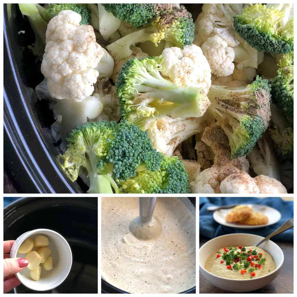Slow Cooker Winter Cauliflower Broccoli Soup