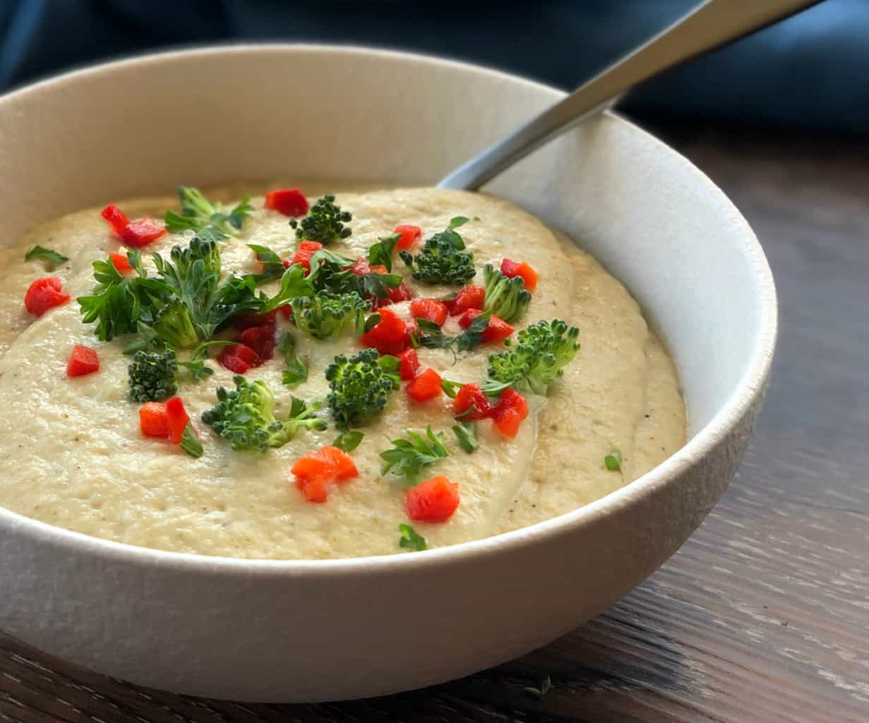 Thick Cauliflower Broccoli Soup with Cream Cheese