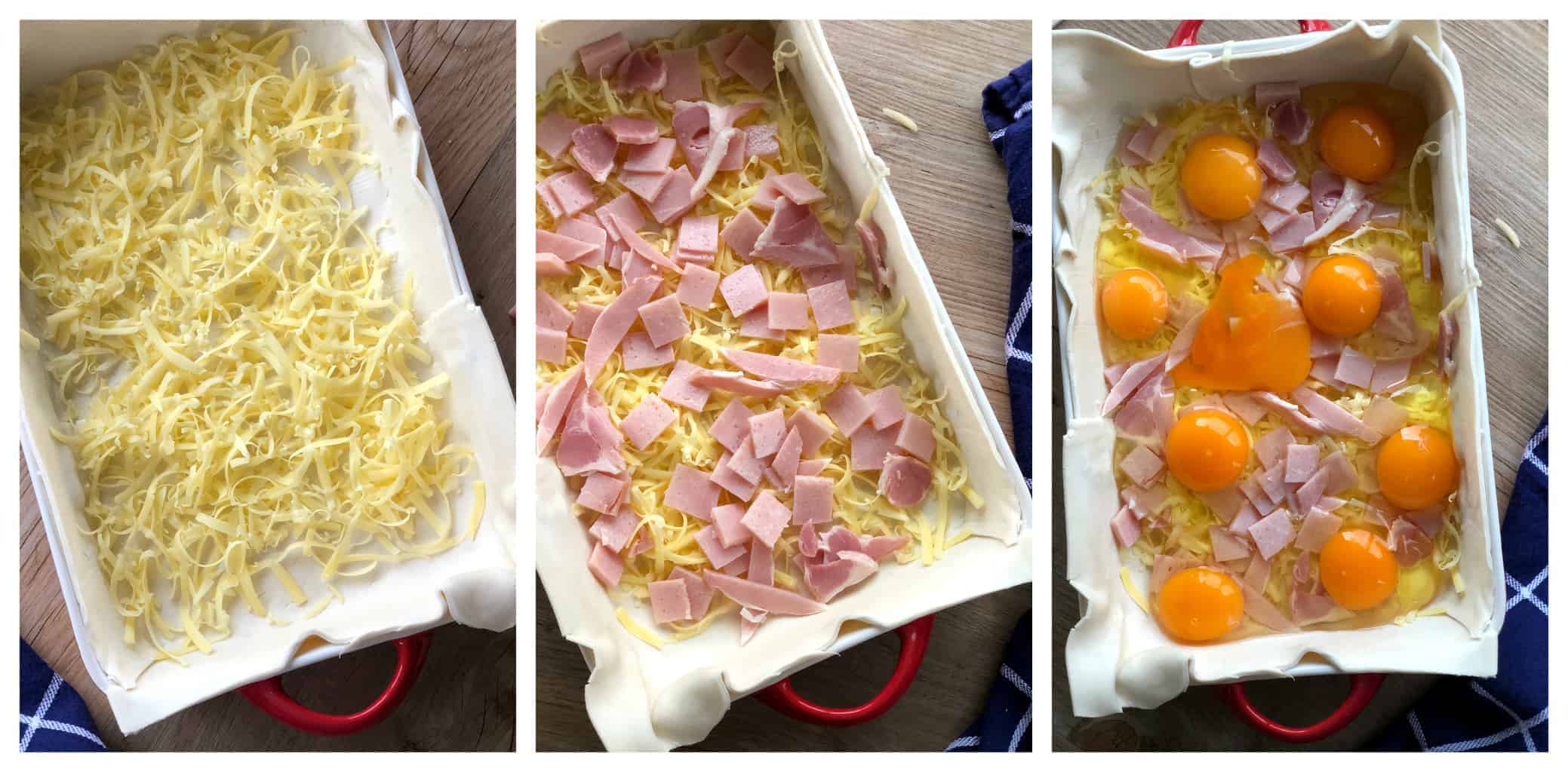 Step by Step Bacon and Egg Pie