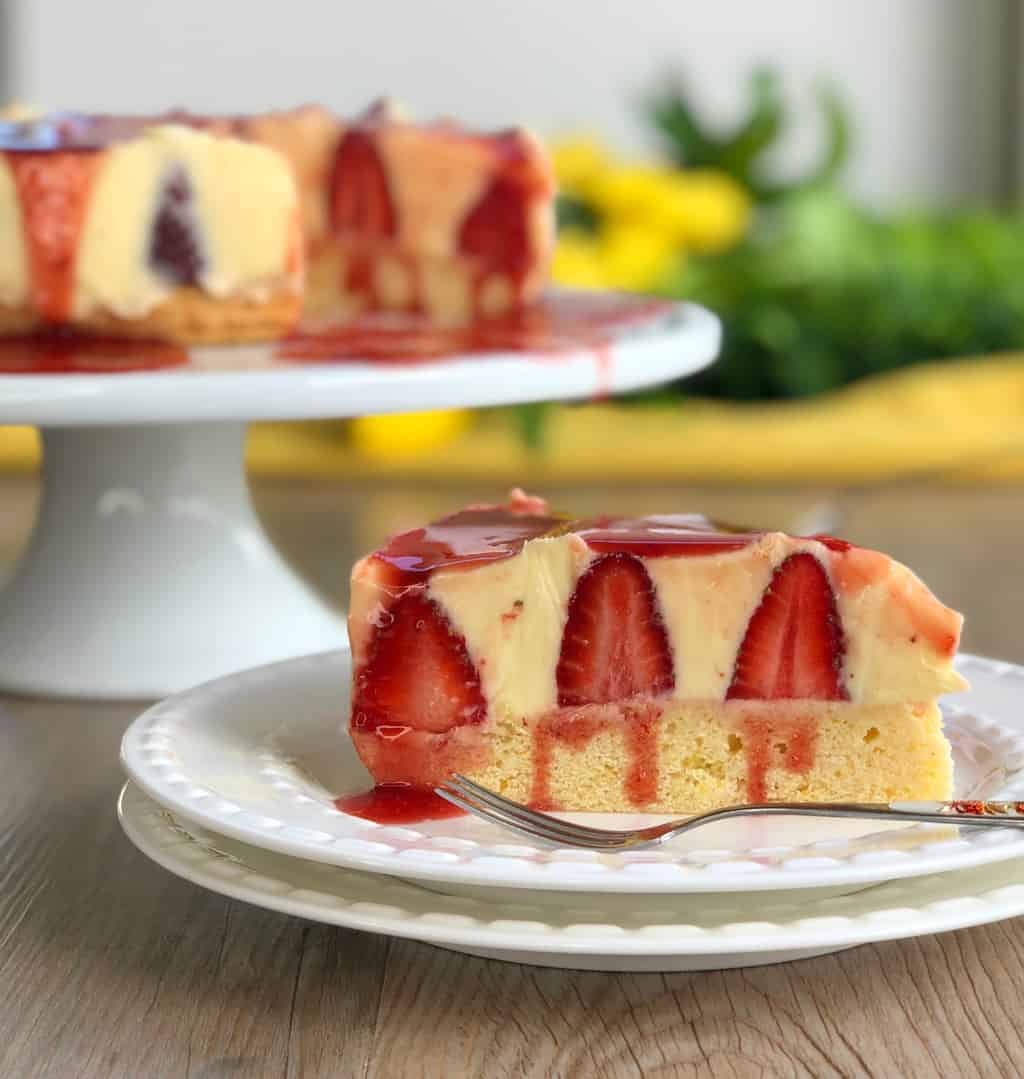 Slice of Strawberry Cheesecake