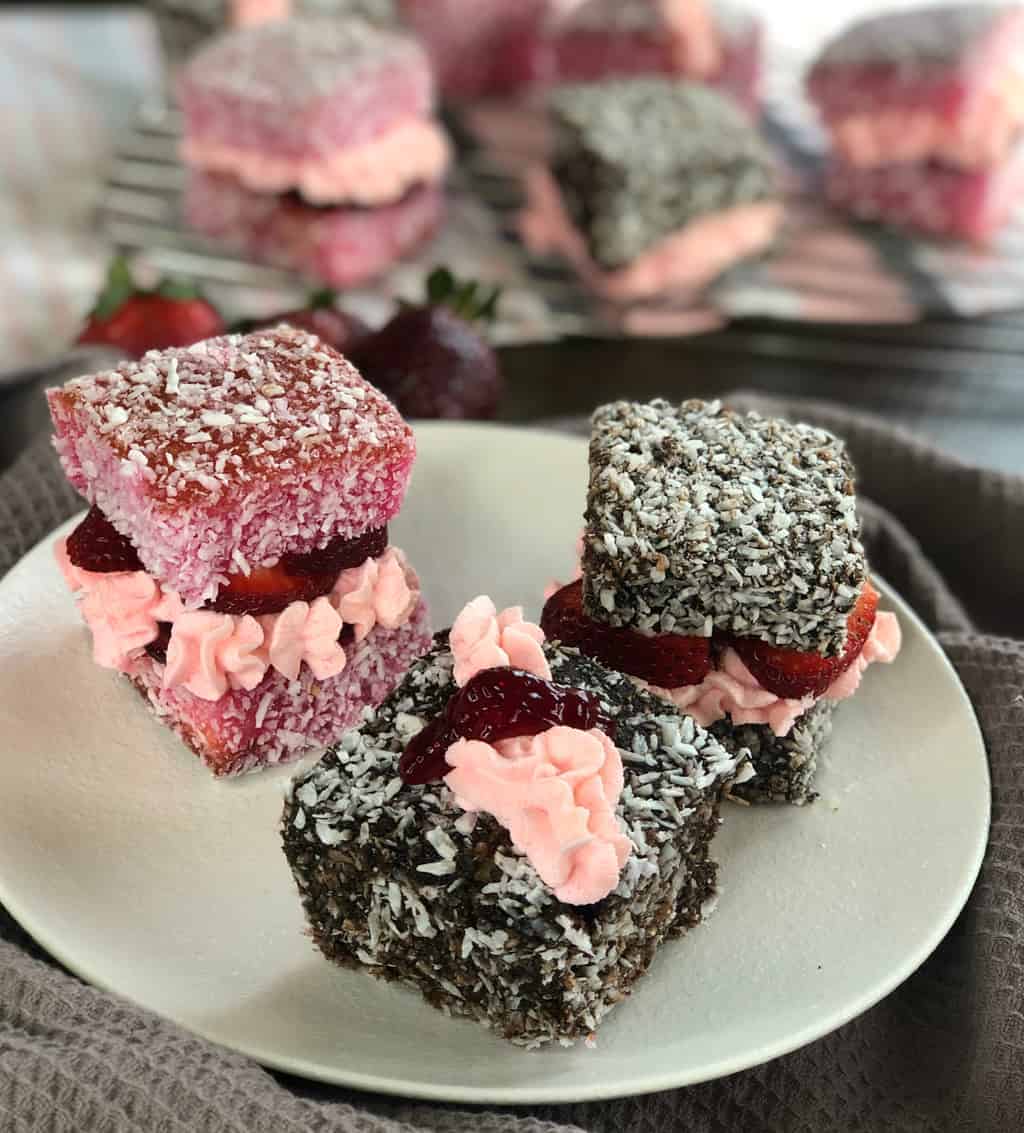 Raspberry Cream with Lamingtons 