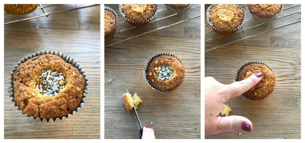 How to make hole in cupcakes 