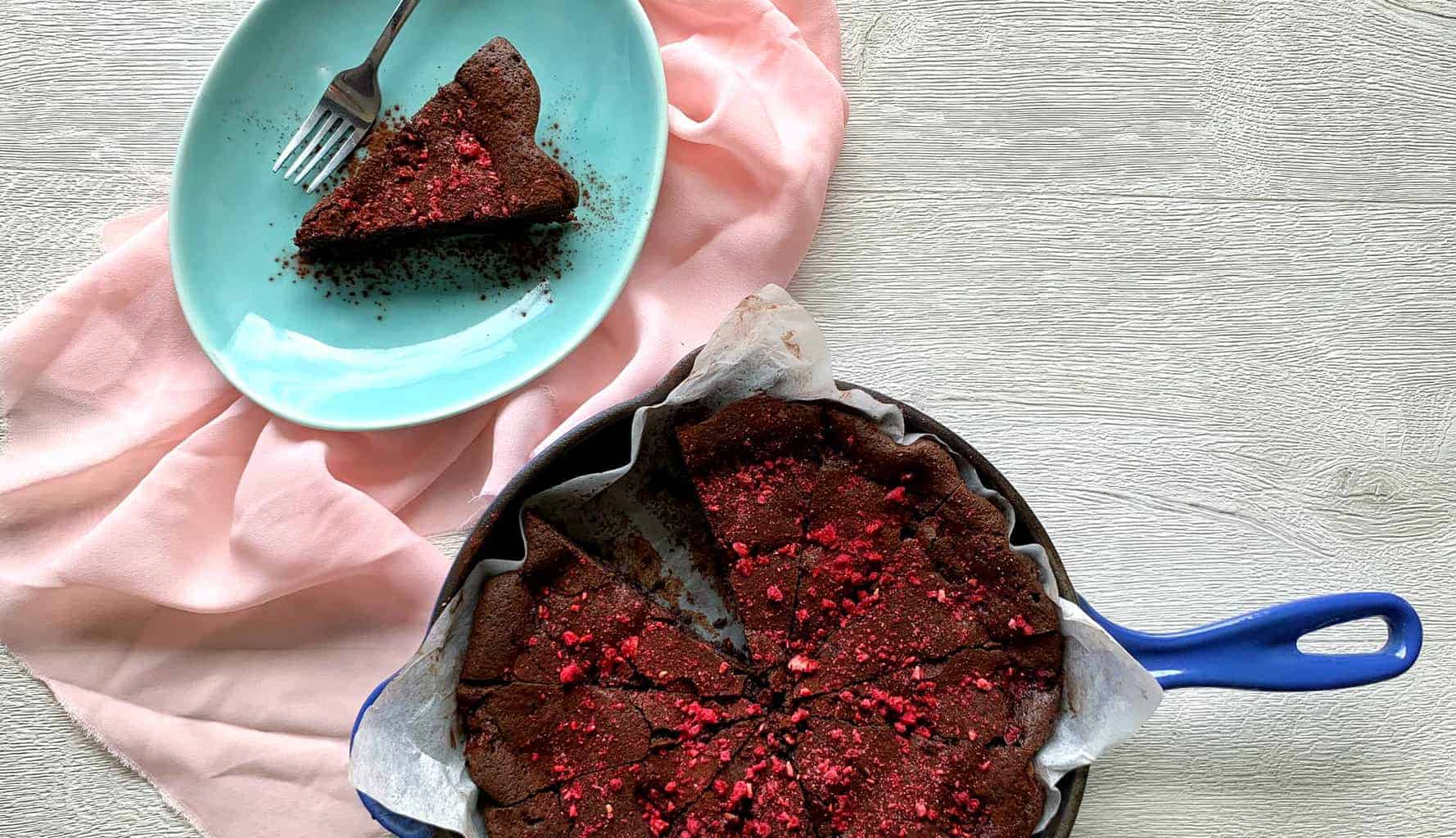 VJ Cooks Raspberry Skillet Brownie