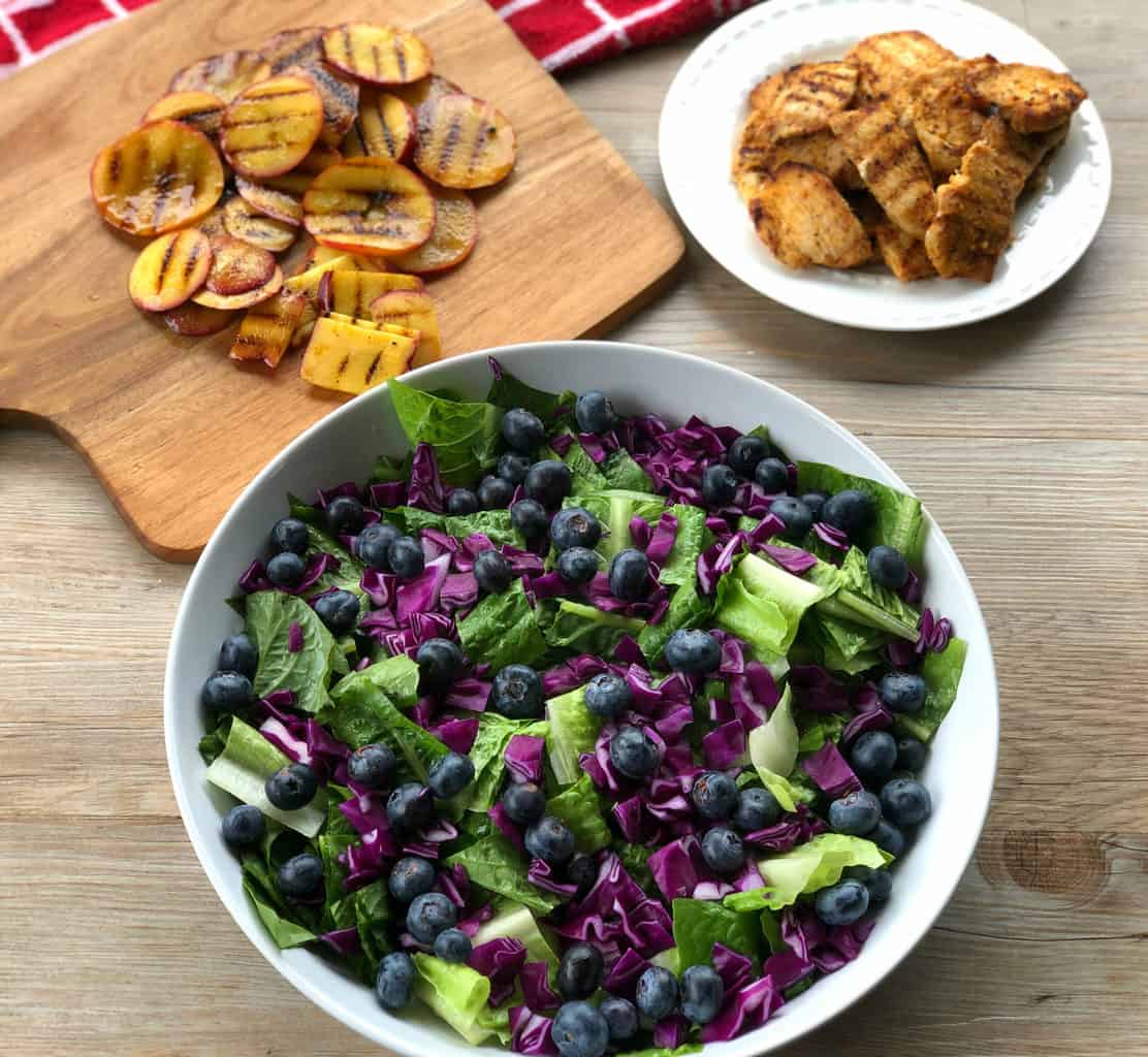 Seared Nectarine & Chicken with fresh salad