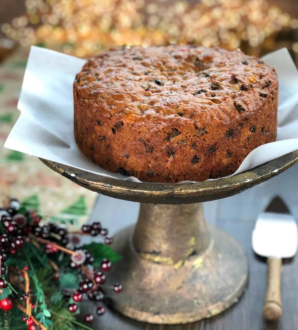 Christmas Cake on a Serving platter