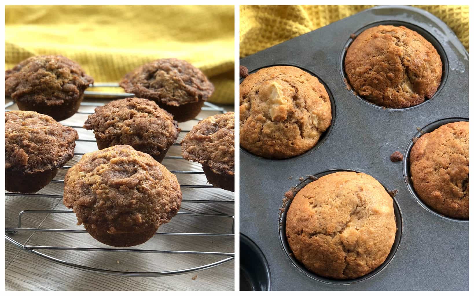 Apple Muffin with and without topping 