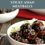 Easy Sticky Asian Meatballs for Family Dinner Pinterest Pin