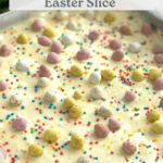 Quick No-Bake Easter Slice with White Chocolate Pinterest Pin