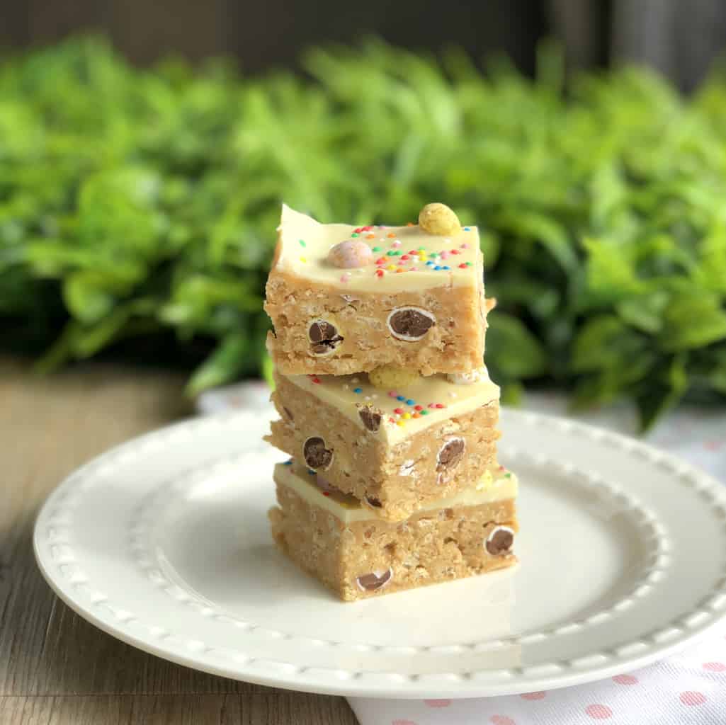 Pieces of Easter No Bake Slice 