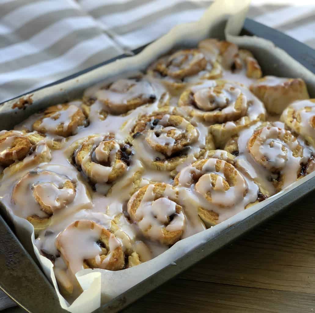 Lemonade Scrolls filled with Jam and a Raspberry Glaze 