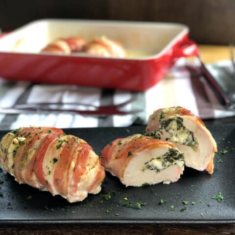 Bacon Wrapped Stuffed Chicken - Just A Mum's Kitchen