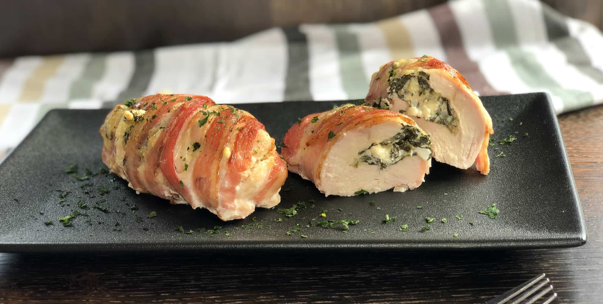 Stuffed Chicken Breast Wrapped In Bacon