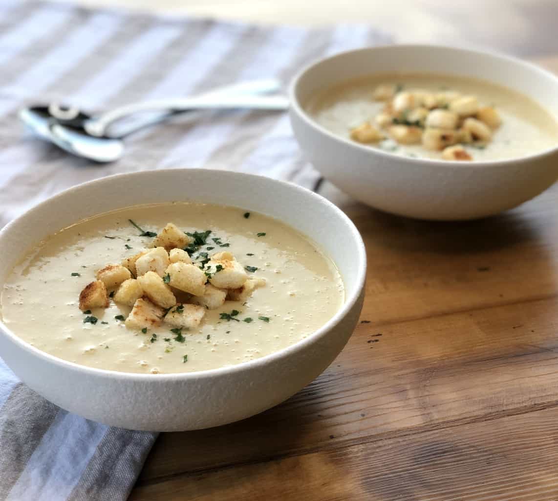 Creamy Potato & Leek Soup with Cheese