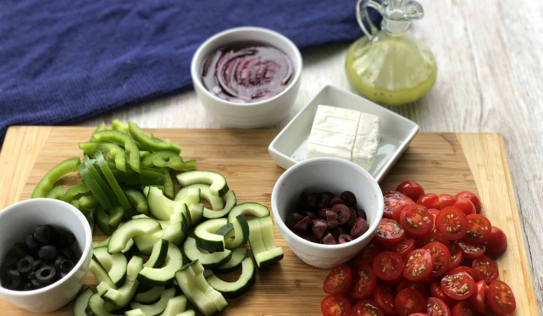 Prepare the ingredients before combining the salad