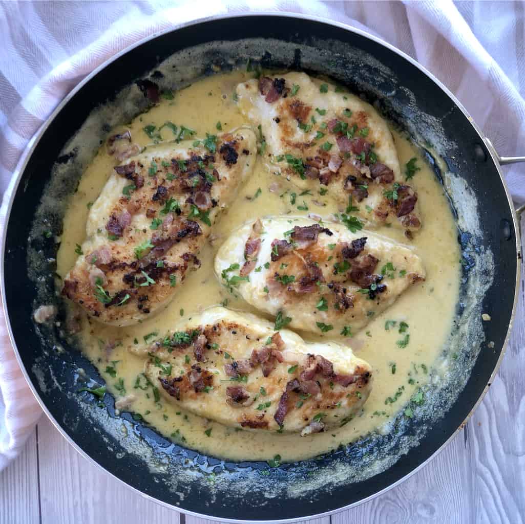 Just A Mum Creamy Garlic Bacon Chicken 