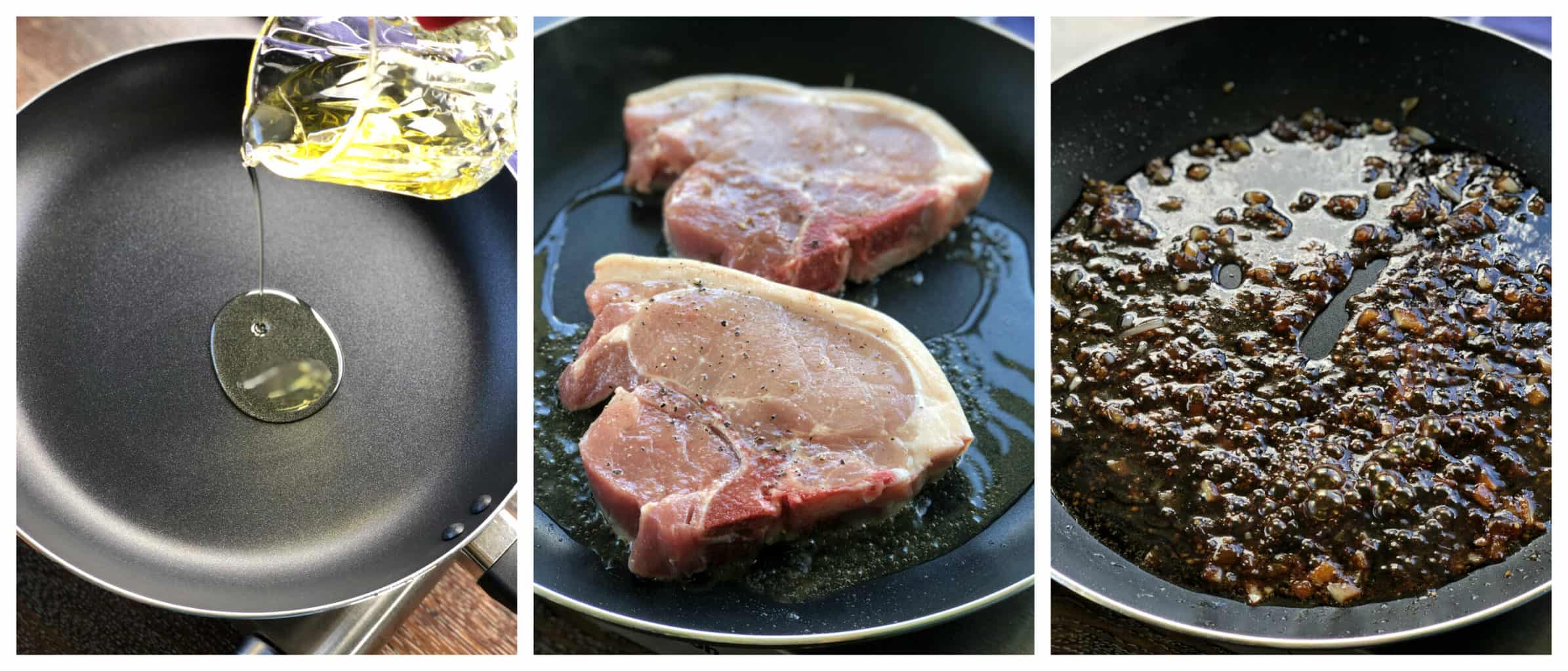 Steps for making my apricot and soy glazed pork chops, see the recipe for more