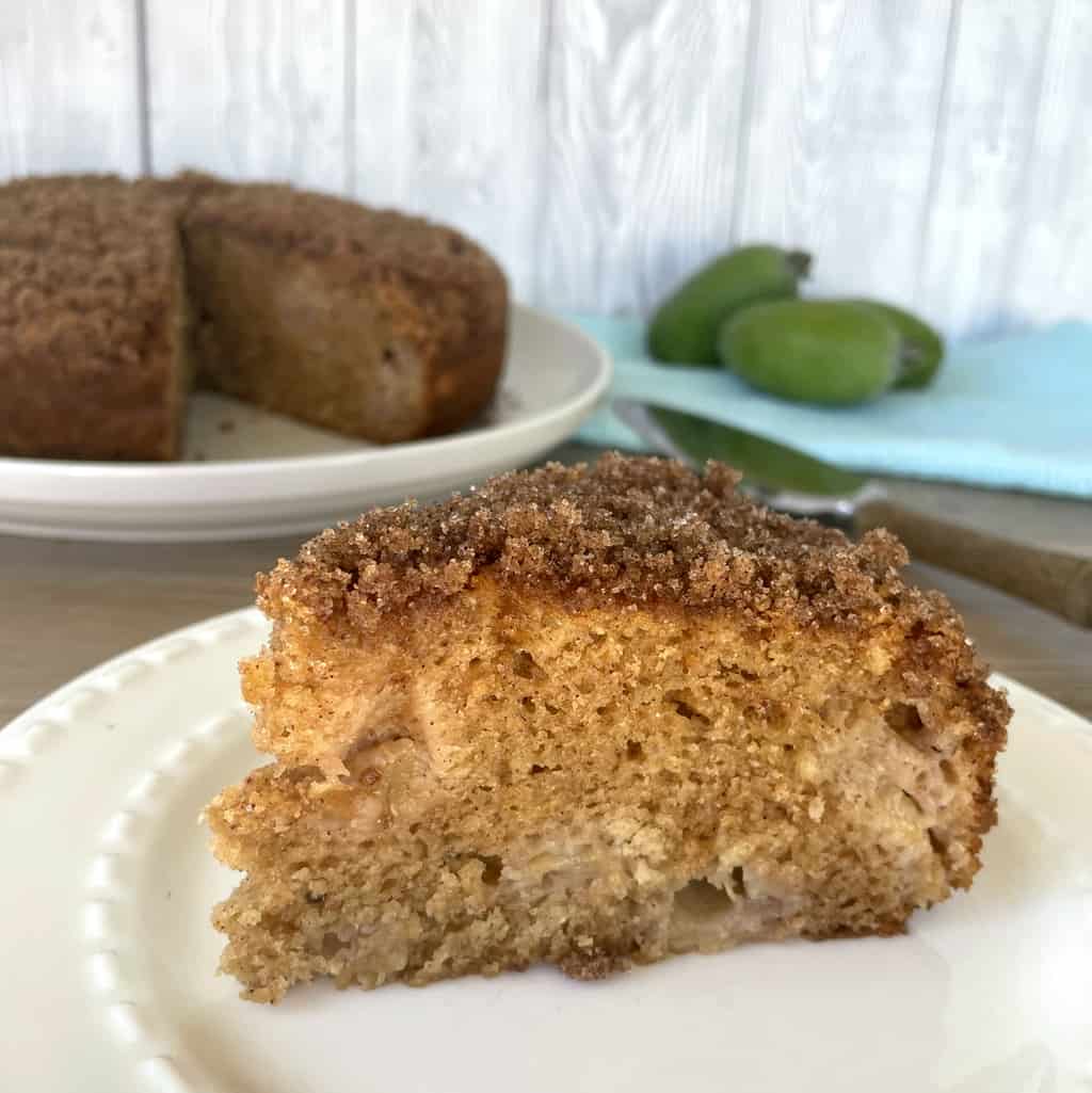 Piece of Feijoa Cinnamon Crunch Cake 