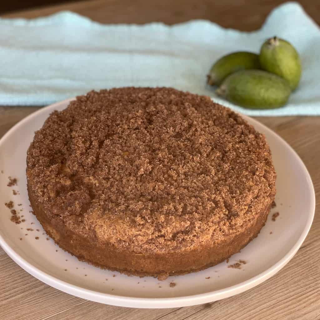 Golden Brown Feijoa Cinnamon Crunch Cake 