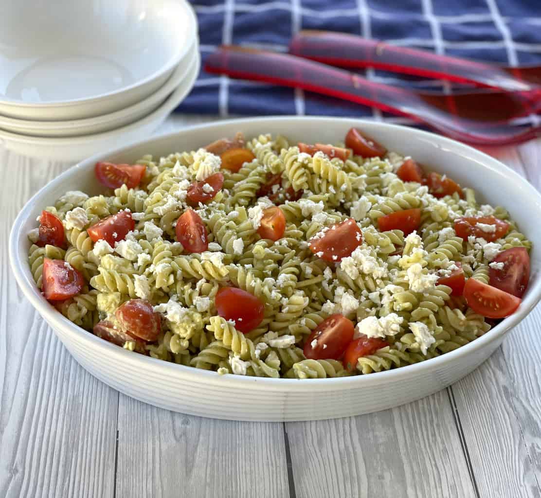 Easy Pesto & Feta Pasta Salad - 20 minute meal - Just a Mum's Kitchen