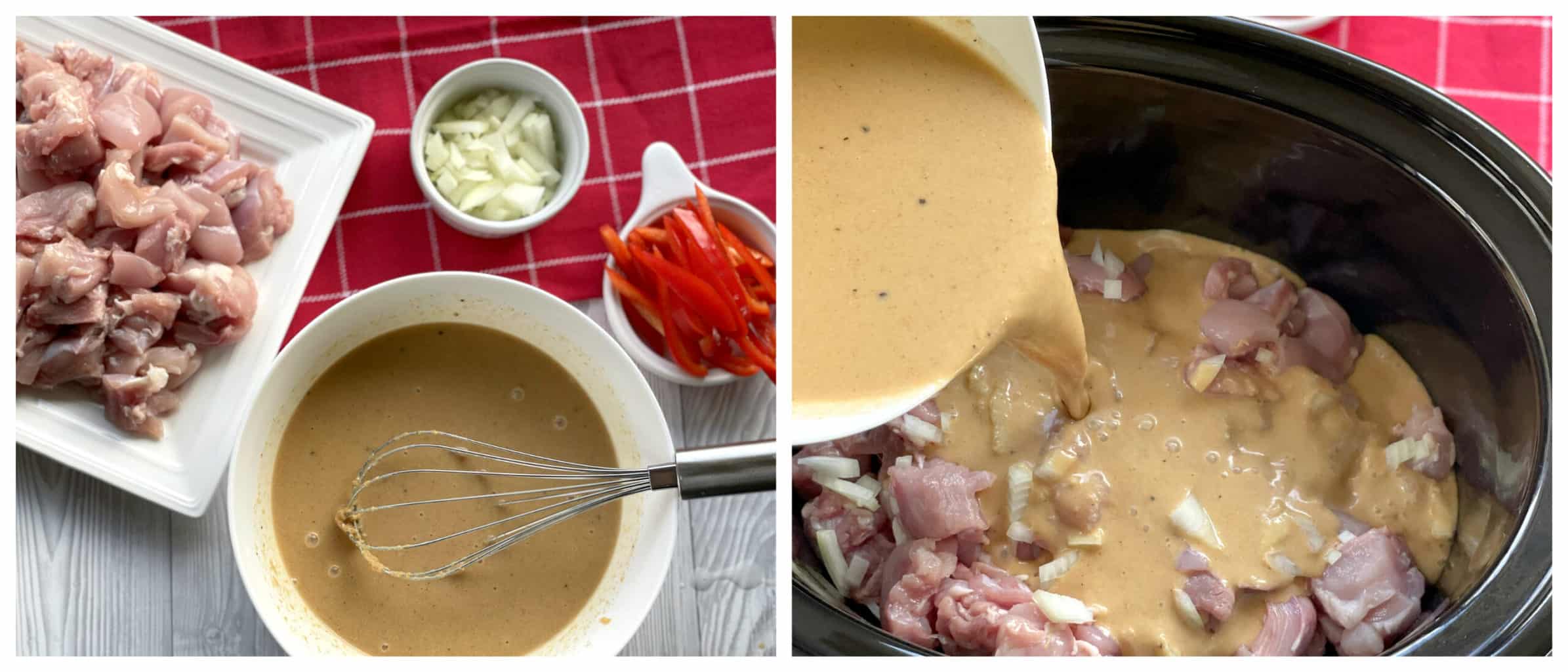 Method for making slow cooker satay chicken 