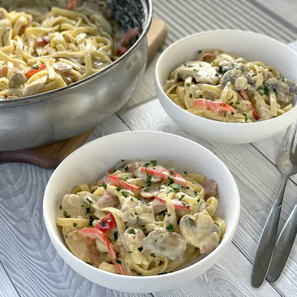 Creamy Chicken &amp; Bacon Fettucine - The Best Recipe - Just a Mum&amp;#39;s Kitchen