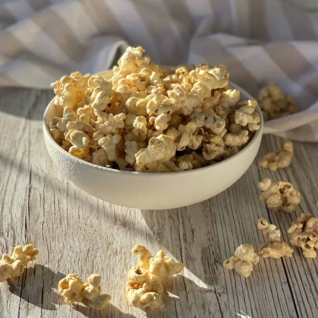 Maple Syrup Popcorn - Only 3 Ingredients! - Just a Mum's Kitchen