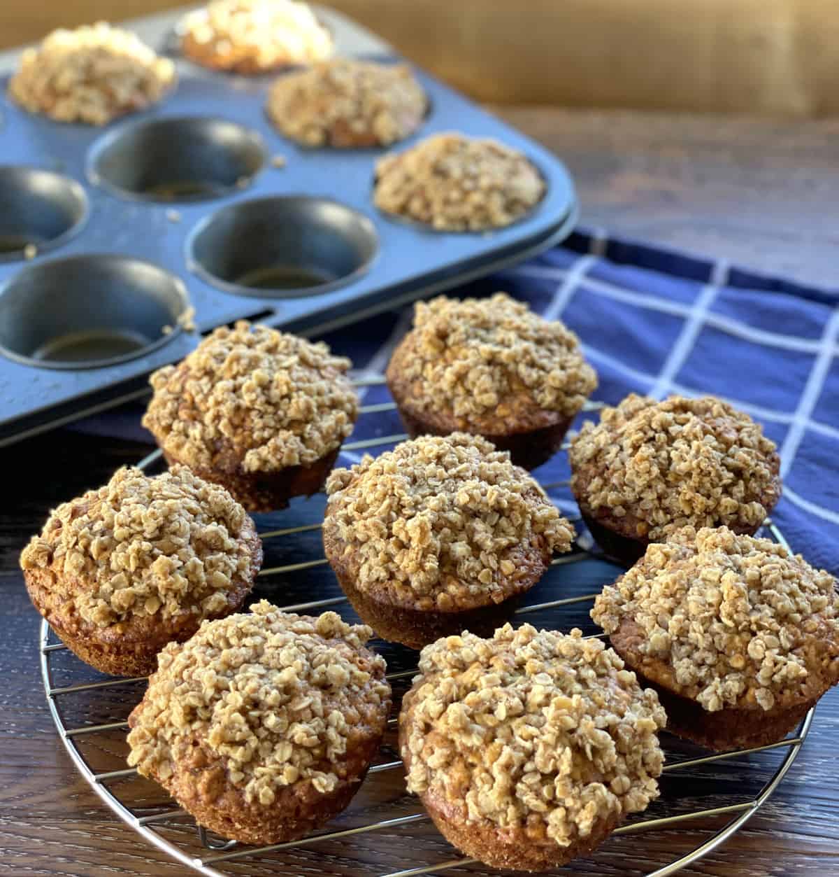 Allow the muffins to cool on a wire rack after baking 