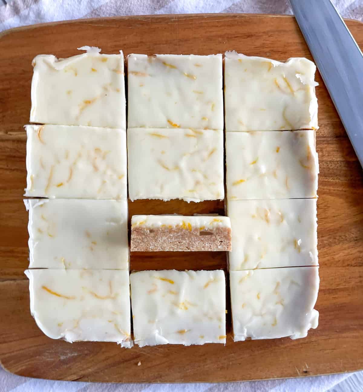 Sliced ginger and lemon no bake slice 