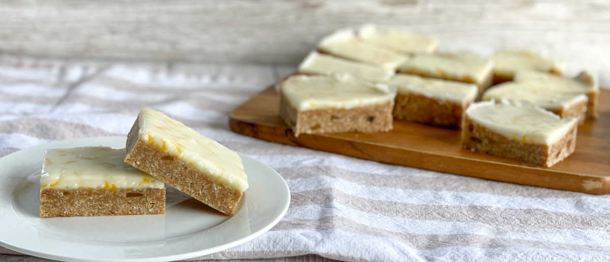 Pieces of No Bake Ginger Slice