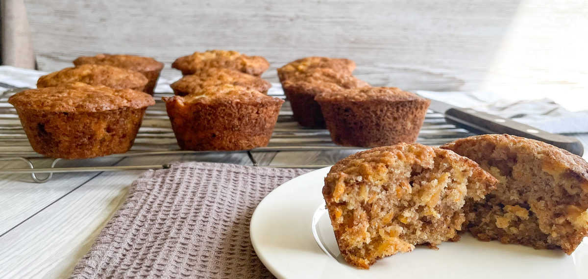 Warm Pineapple and Carrot muffins with cinnamon 