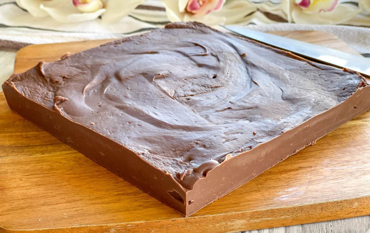 Set fudge before slicing 