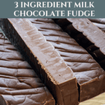 3 Ingredient Milk Chocolate Fudge Recipe Pinterest Pin