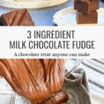 Creamy 3 Ingredient Chocolate Fudge Pinterest Pin
