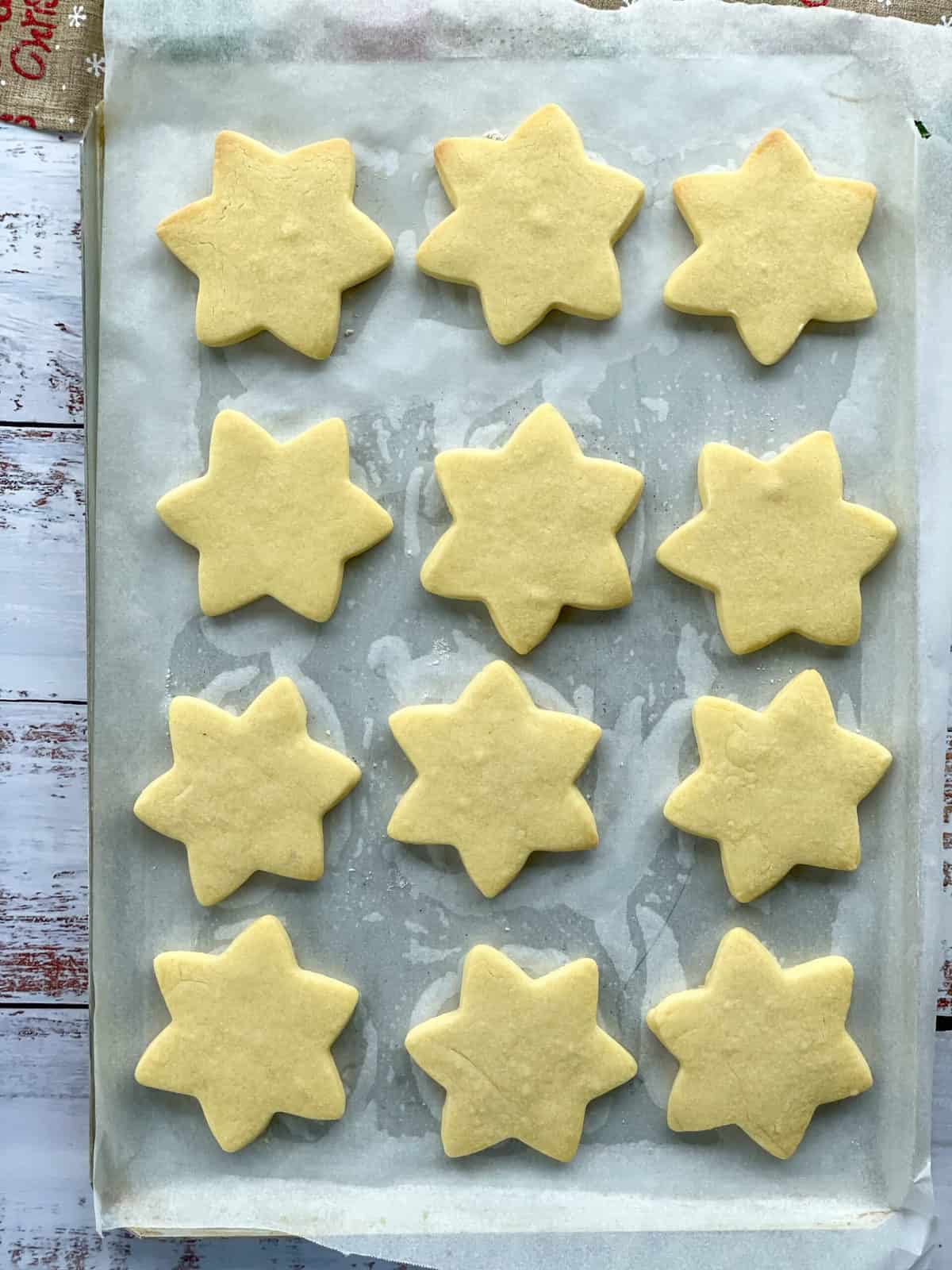 Cook shortbread until pale and just browning on the edge 