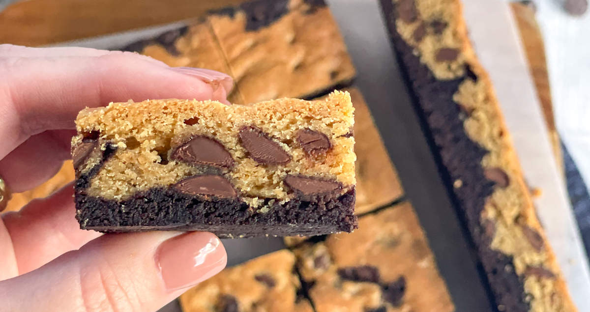 Brookies (Brownie & Chocolate Chip Cookie Slice)