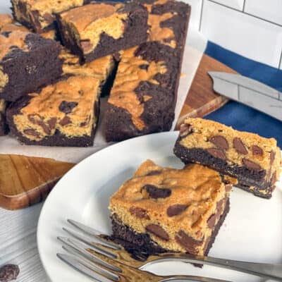 Brookies (Brownie & Chocolate Chip Cookie Slice) - Just a Mum's Kitchen