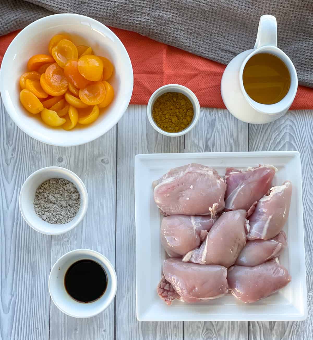 Ingredients for Apricot Slow Cooker Chicken, see recipe card 