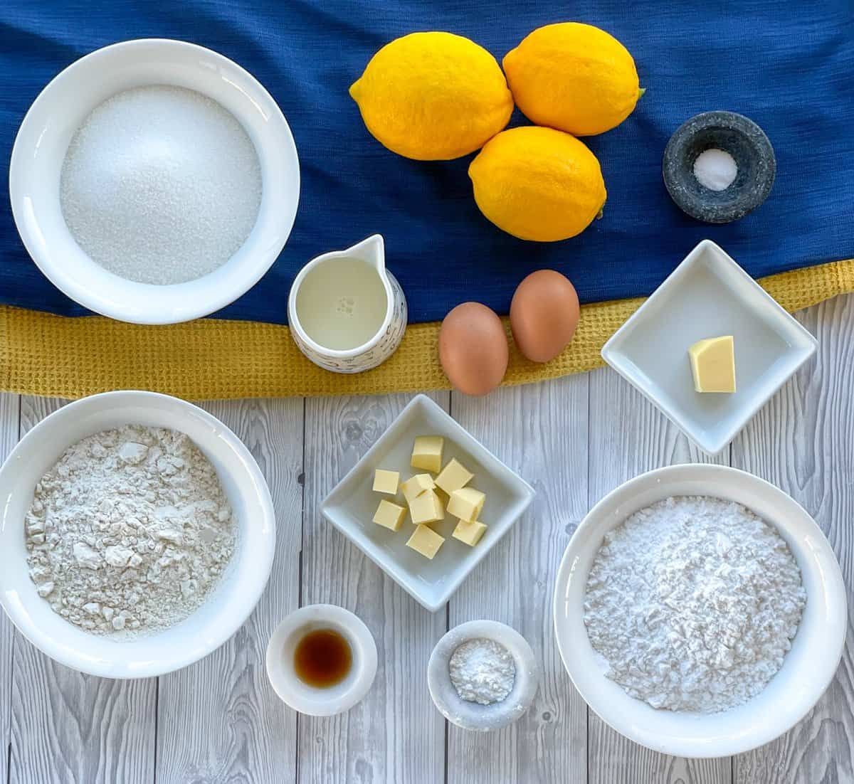 ingredients required for easy lemon cupcakes, see recipe card for full details.