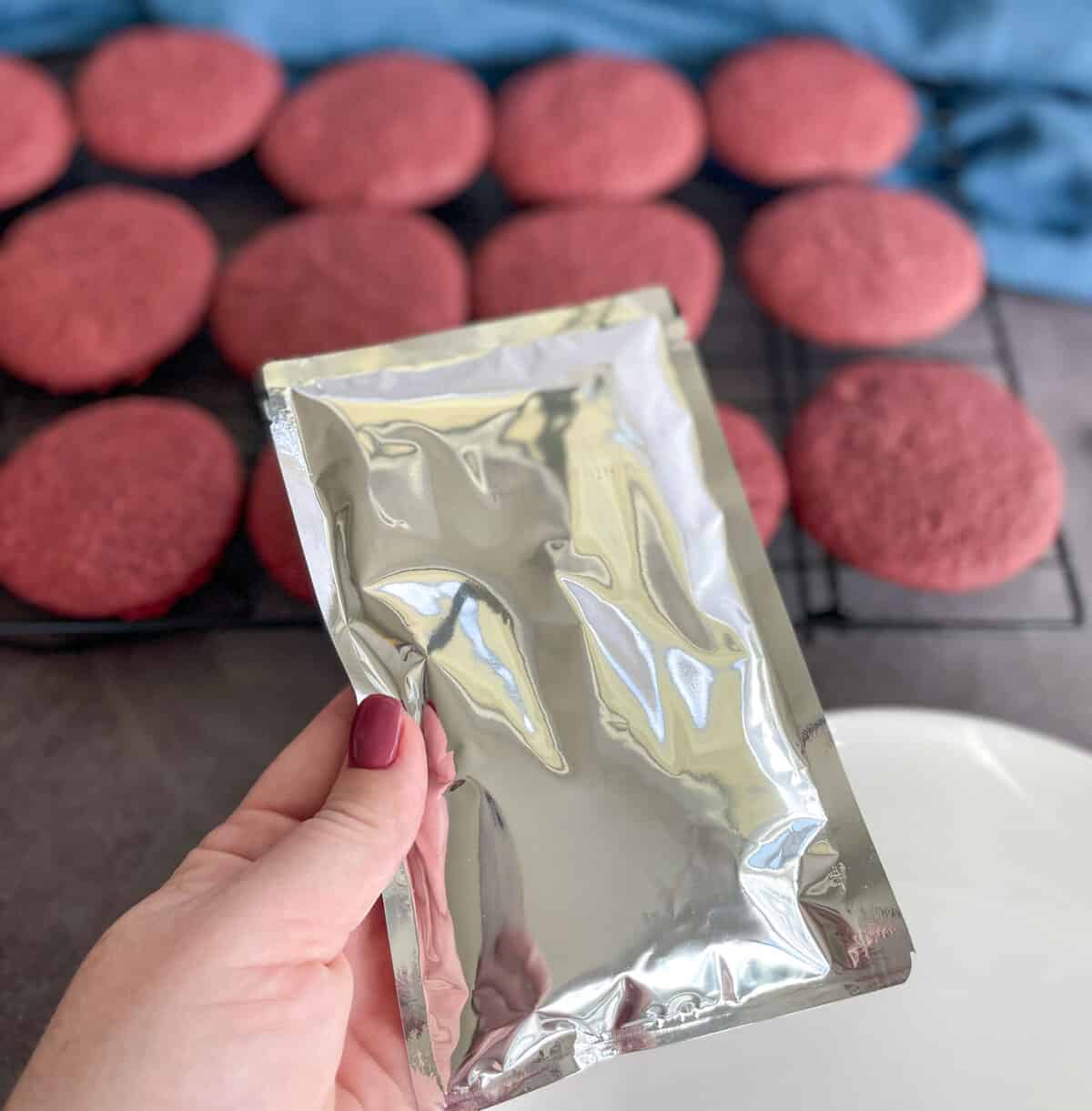 The cake mix frosting used to sandwich the whoopie pies 