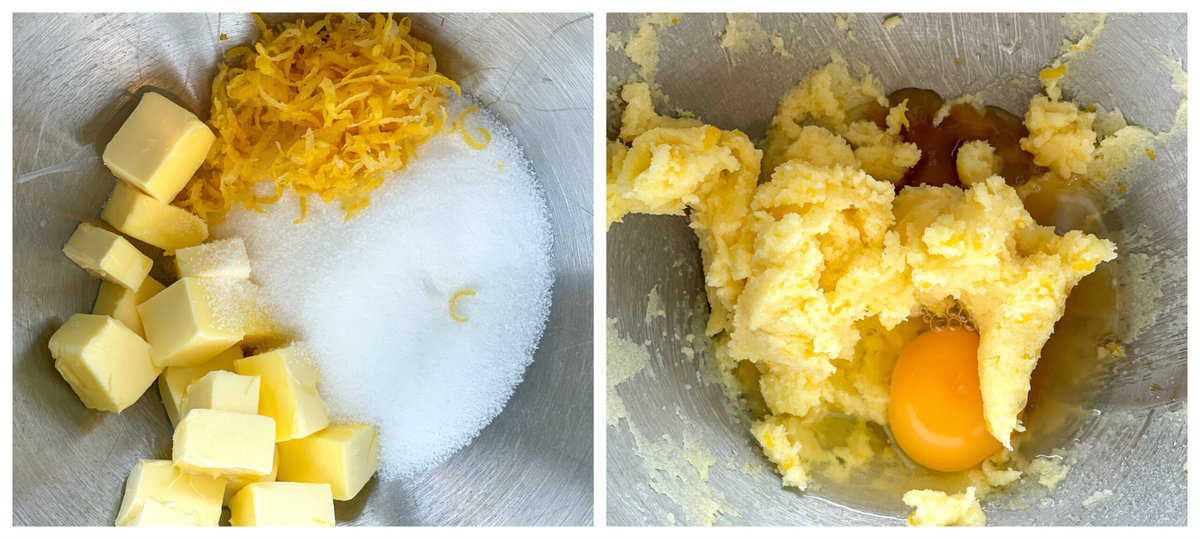 how to cream the butter and sugar to make lemon coconut biscuits 