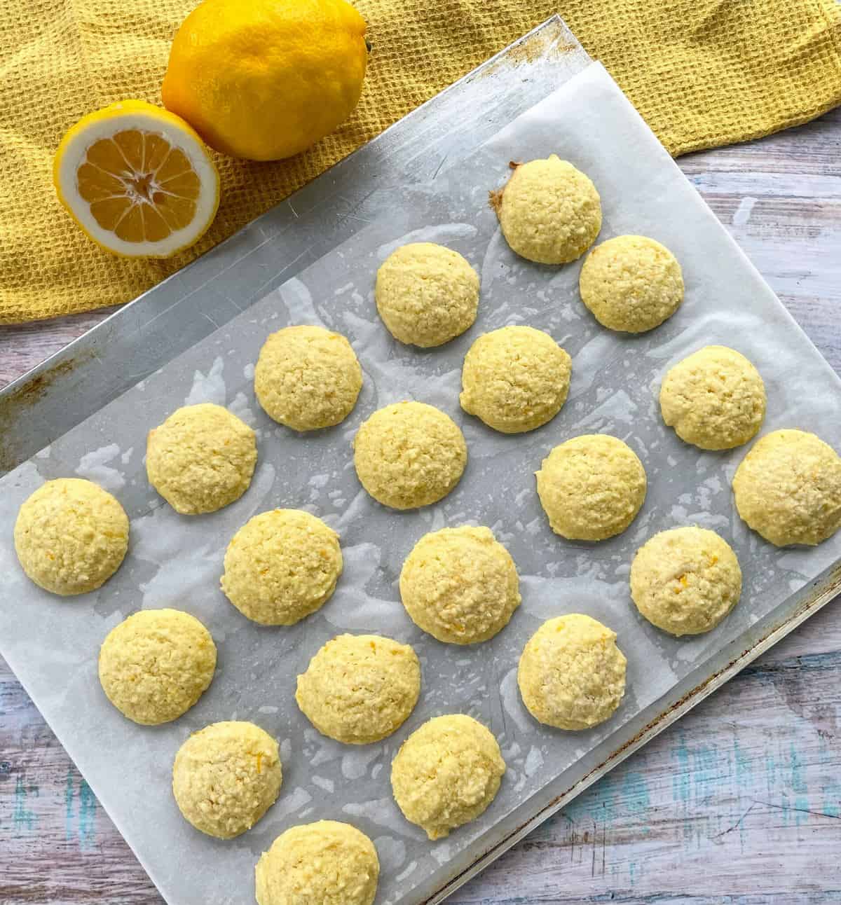 freshly baked lemon coconut cookies 