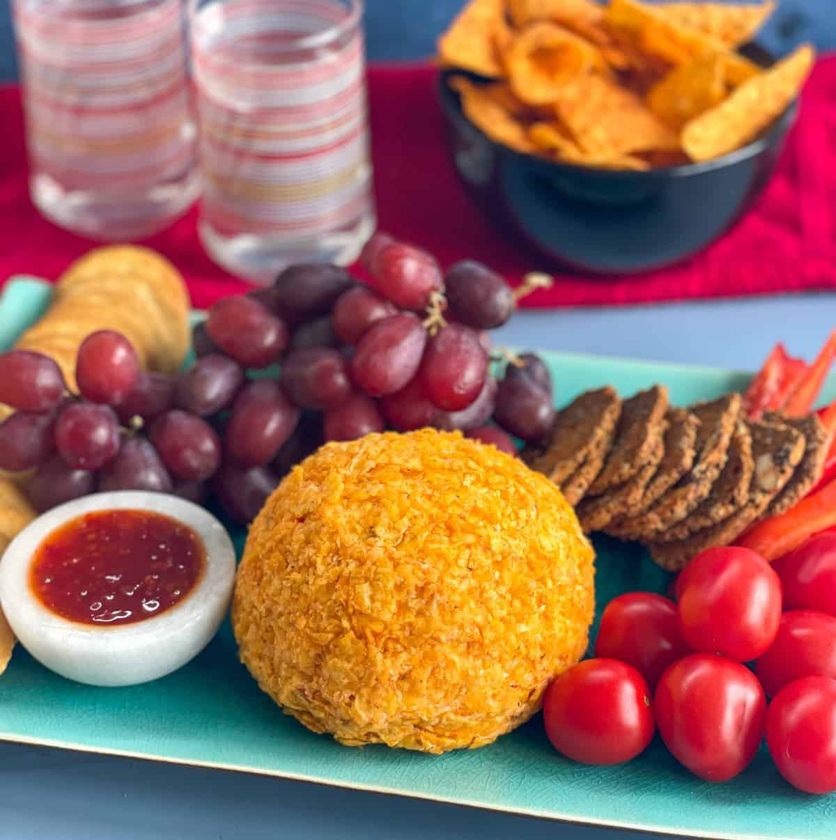 Sweet Chilli Cheeseball with a dorito crumb