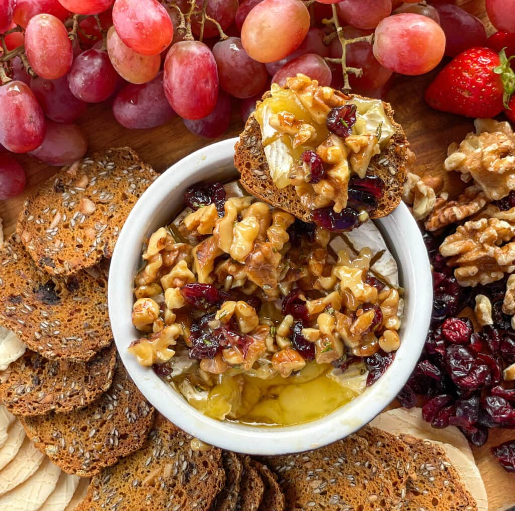 Baked Camembert With Walnut Honey Topping - Just A Mum's Kitchen