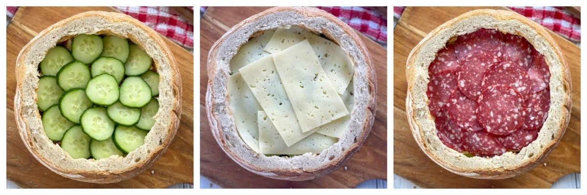 How to make a stuffed layered picnic loaf