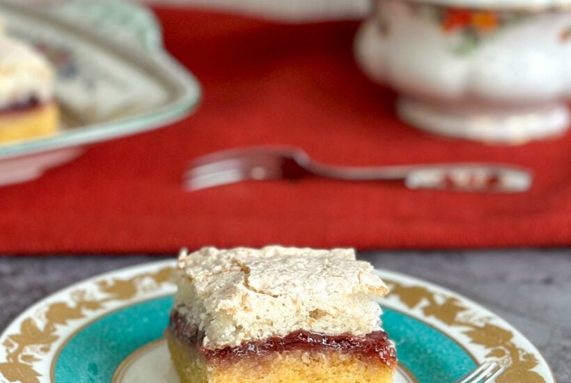 Delicious Louise Cake on a small saucer