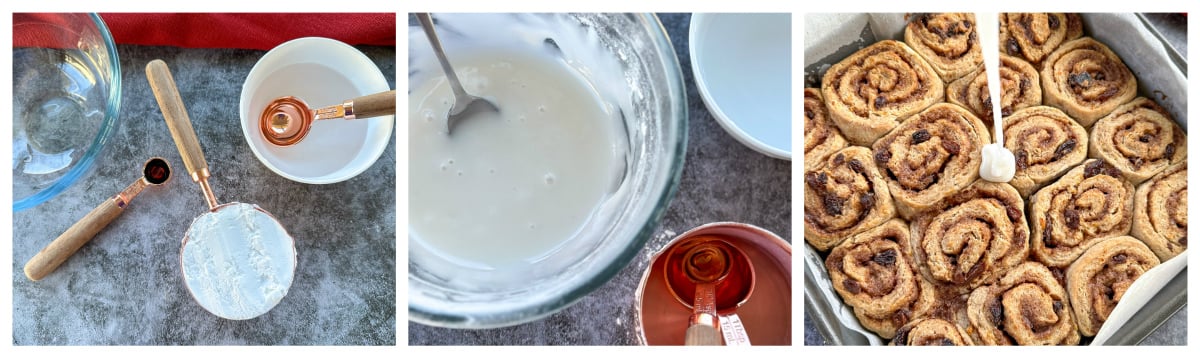How to make a vanilla glaze for cinnnamon scrolls 